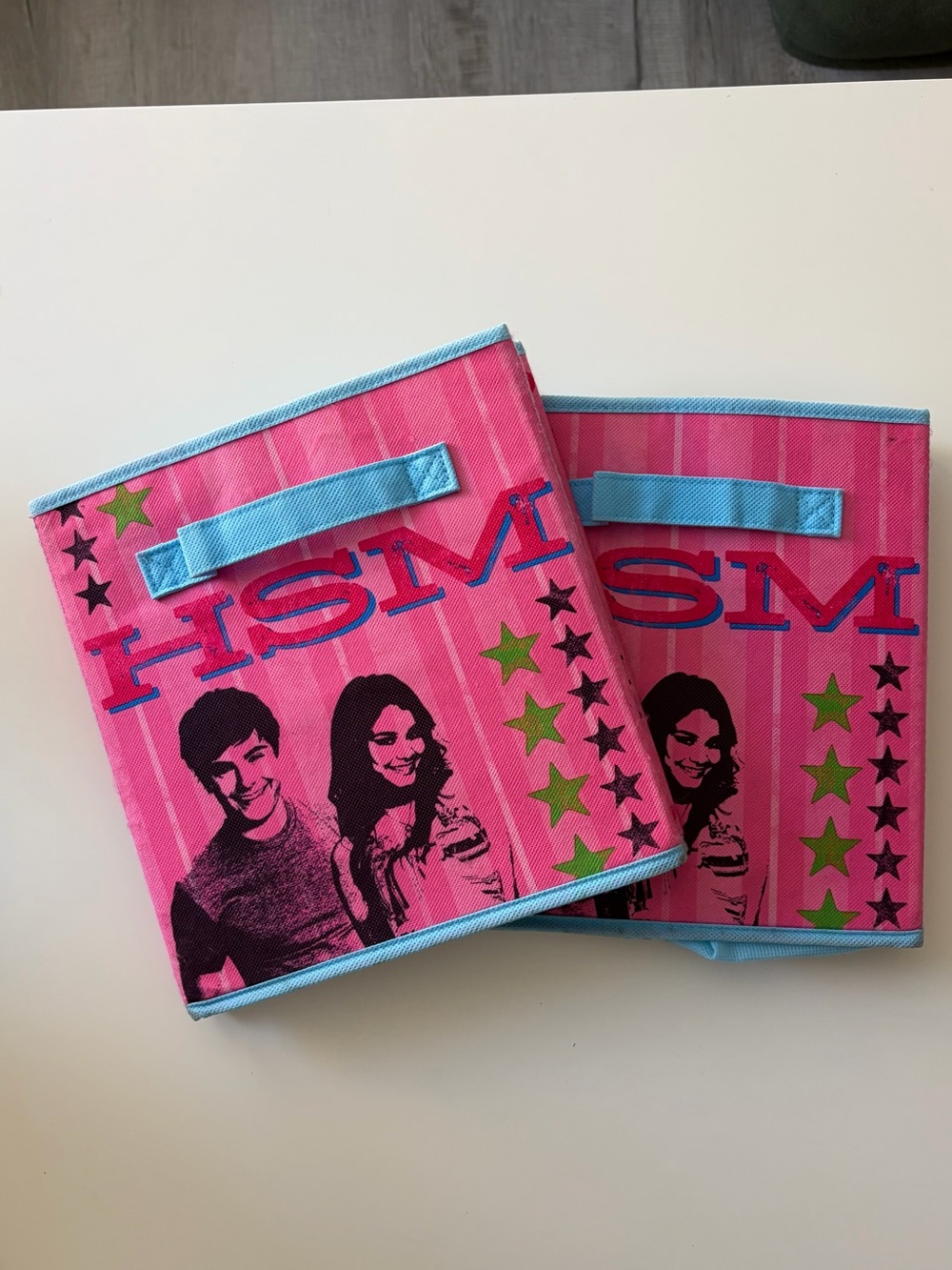 Disney High School Musical Pink Fabric Drawer Cube Storage Bins Set of 2